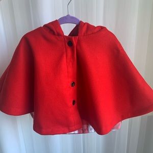 Size 12-18m cherry red baby cape NWT